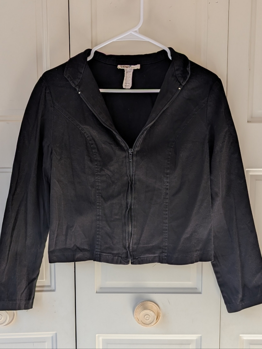 Papaya y2k grunge black cotton zip up jacket